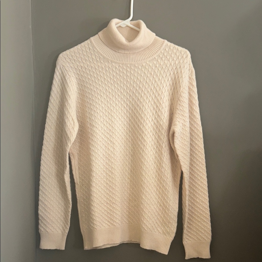 Elegant Cream Turtleneck Sweater for Women